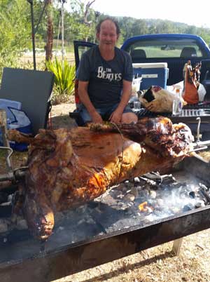 catering - spit roast lamb